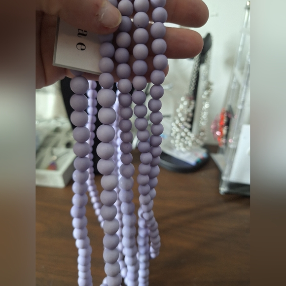 Lisa e light purplish blue 5 strand beaded necklace - Picture 5 of 5